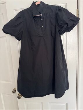 MSK Black Puff Sleeve Mini Shirt Dress